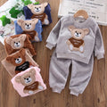Naptime Cub baby fleece sleepwear set in various colors featuring a cute cartoon bear design for ages 1-2 years.