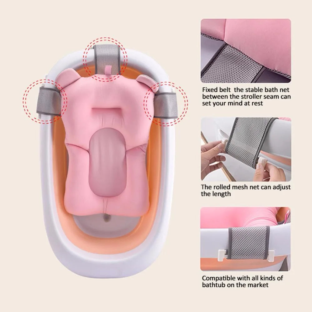 SafeSplash™ Baby Shower Bath Tub Pad – Non-Slip Soft Cushion for Newborns & Infants (0-12 Months)