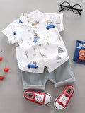 BearDrive™ Infant & Toddler Summer Set – Short Sleeve Shirt & Shorts with Bear Print (Newborn- 3 years) 