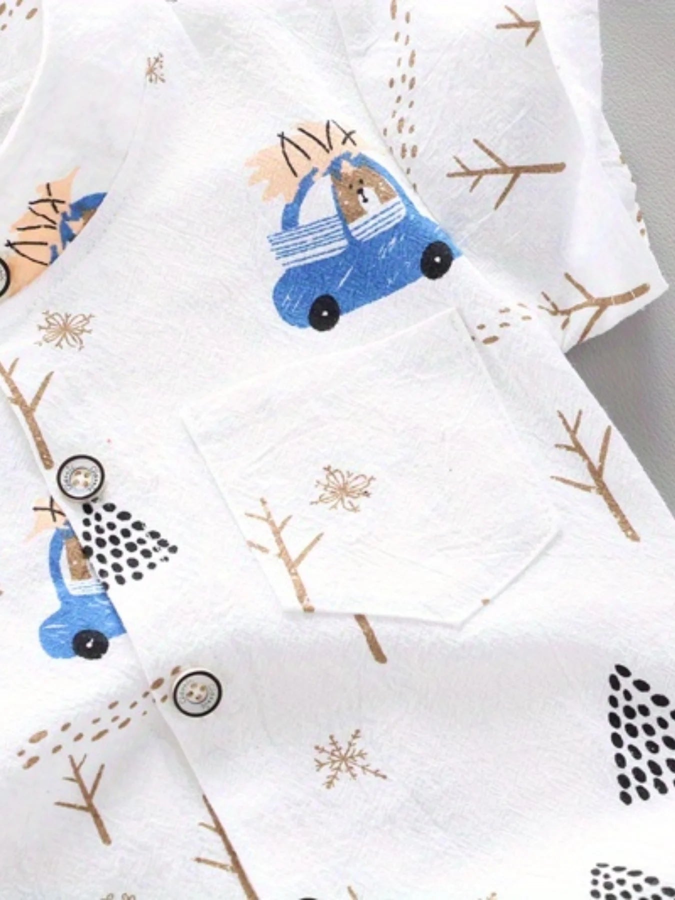 BearDrive™ Infant & Toddler Summer Set – Short Sleeve Shirt & Shorts with Bear Print (Newborn- 3 years) 