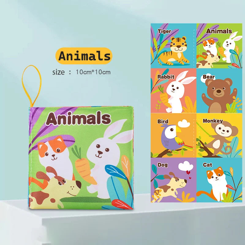 MiniMinds™ Baby Infant Soft Book – Montessori-Inspired Educational Rattle Cloth Book