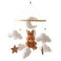 Dream Wooden Crib Mobile – Soft Felt Bear Hanging Music Toy for Newborns