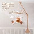 Dream Wooden Crib Mobile – Soft Felt Bear Hanging Music Toy for Newborns