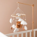 Dream Wooden Crib Mobile – Soft Felt Bear Hanging Music Toy for Newborns