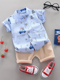 BearDrive™ Infant & Toddler Summer Set – Short Sleeve Shirt & Shorts with Bear Print (Newborn- 3 years) 