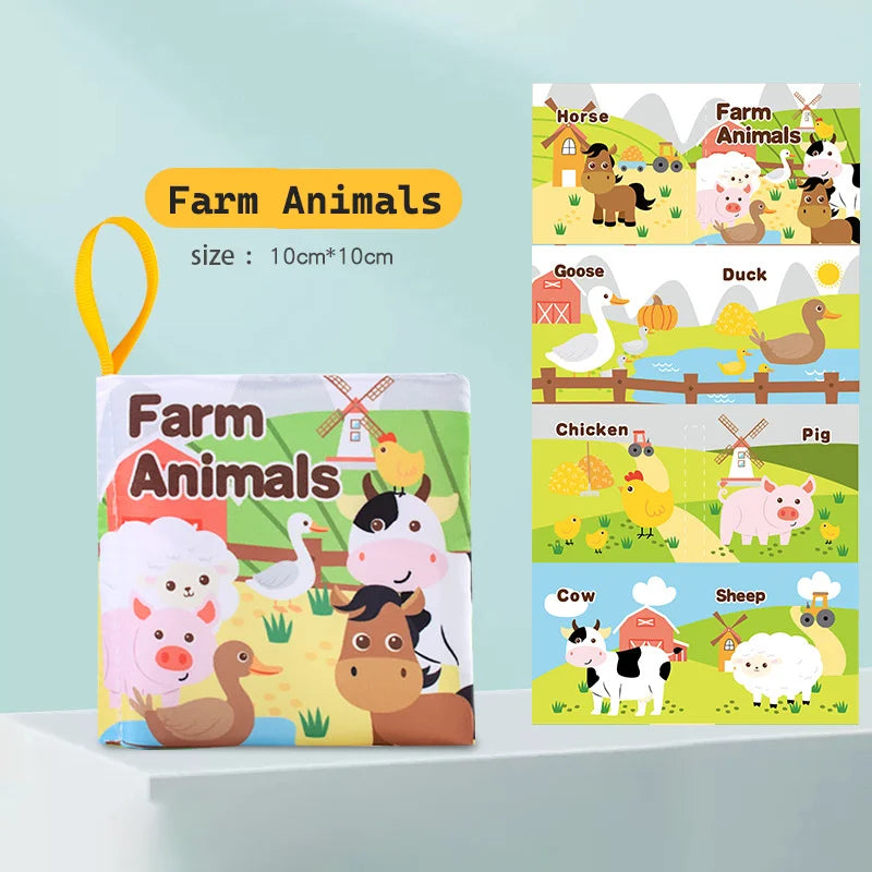 MiniMinds™ Baby Infant Soft Book – Montessori-Inspired Educational Rattle Cloth Book