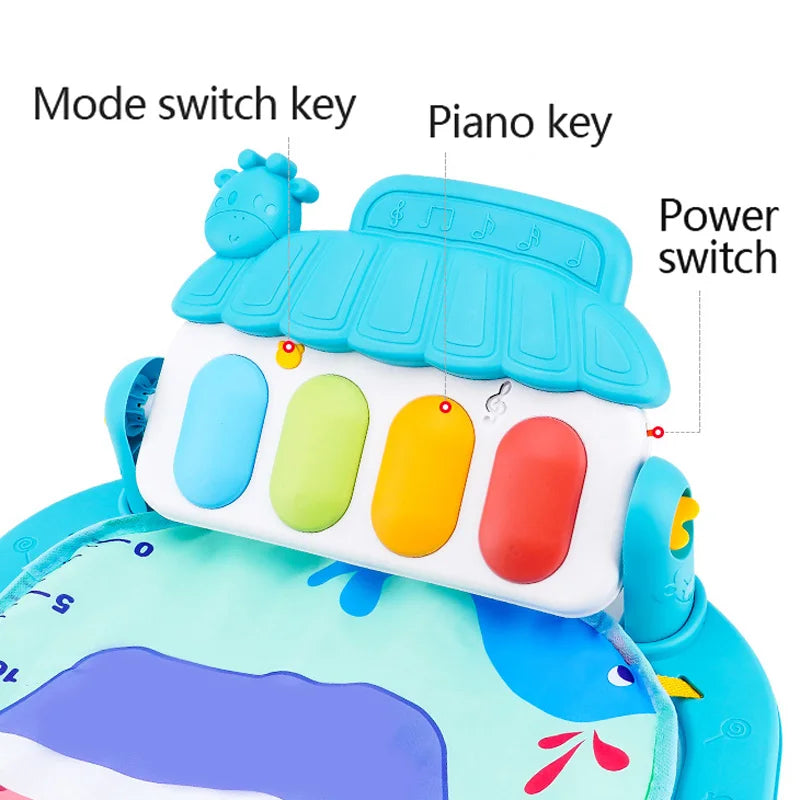BabyJoy™ Fitness & Music Play Gym – Activity Piano Crawling Blanket for Newborns (0-36 Months)