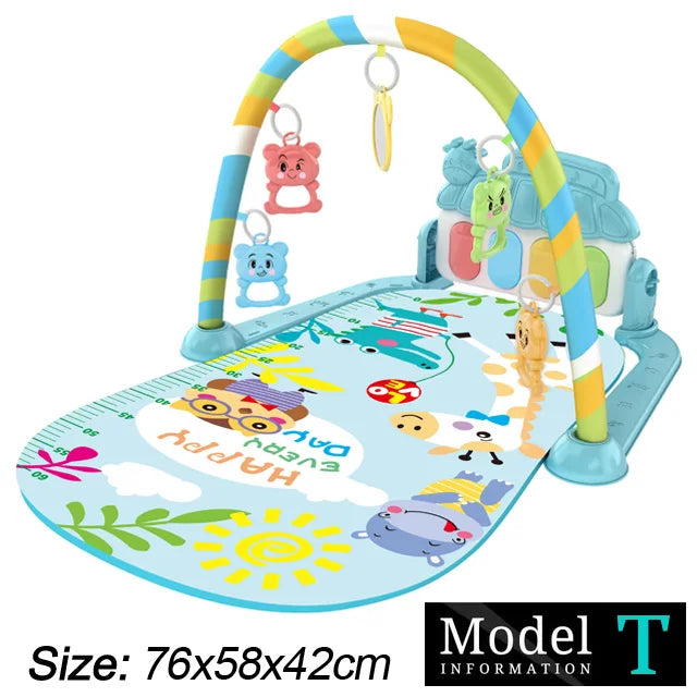 BabyJoy™ Fitness & Music Play Gym – Activity Piano Crawling Blanket for Newborns (0-36 Months)