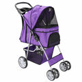 PawRide™ 4-Wheeled Foldable Pet Stroller with Cup Holders – Lightweight for Cats & Small Dogs