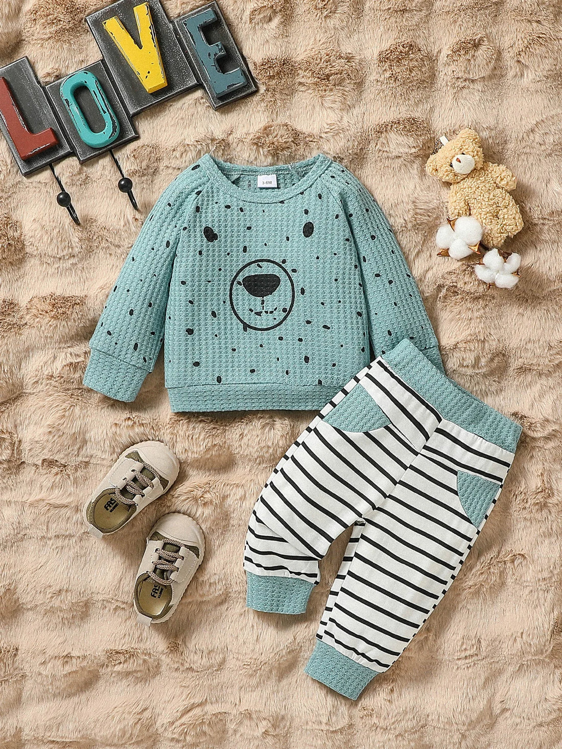 LittleGent™ Baby Boys Long Sleeve Plaid Bodyset – Comfortable Everyday Wear