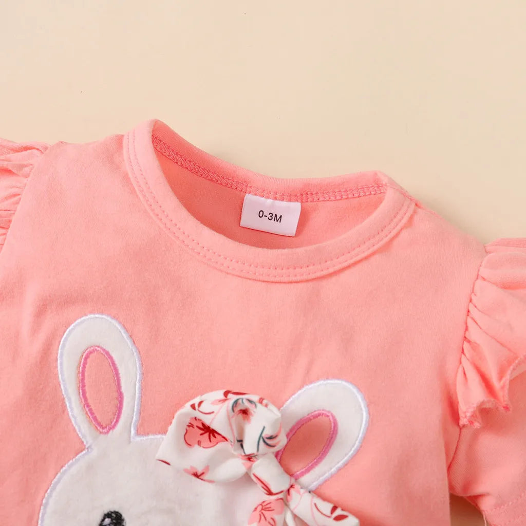 Bunny Blossom – 3PCS Baby Girl Outfit Set (0-18 Months)