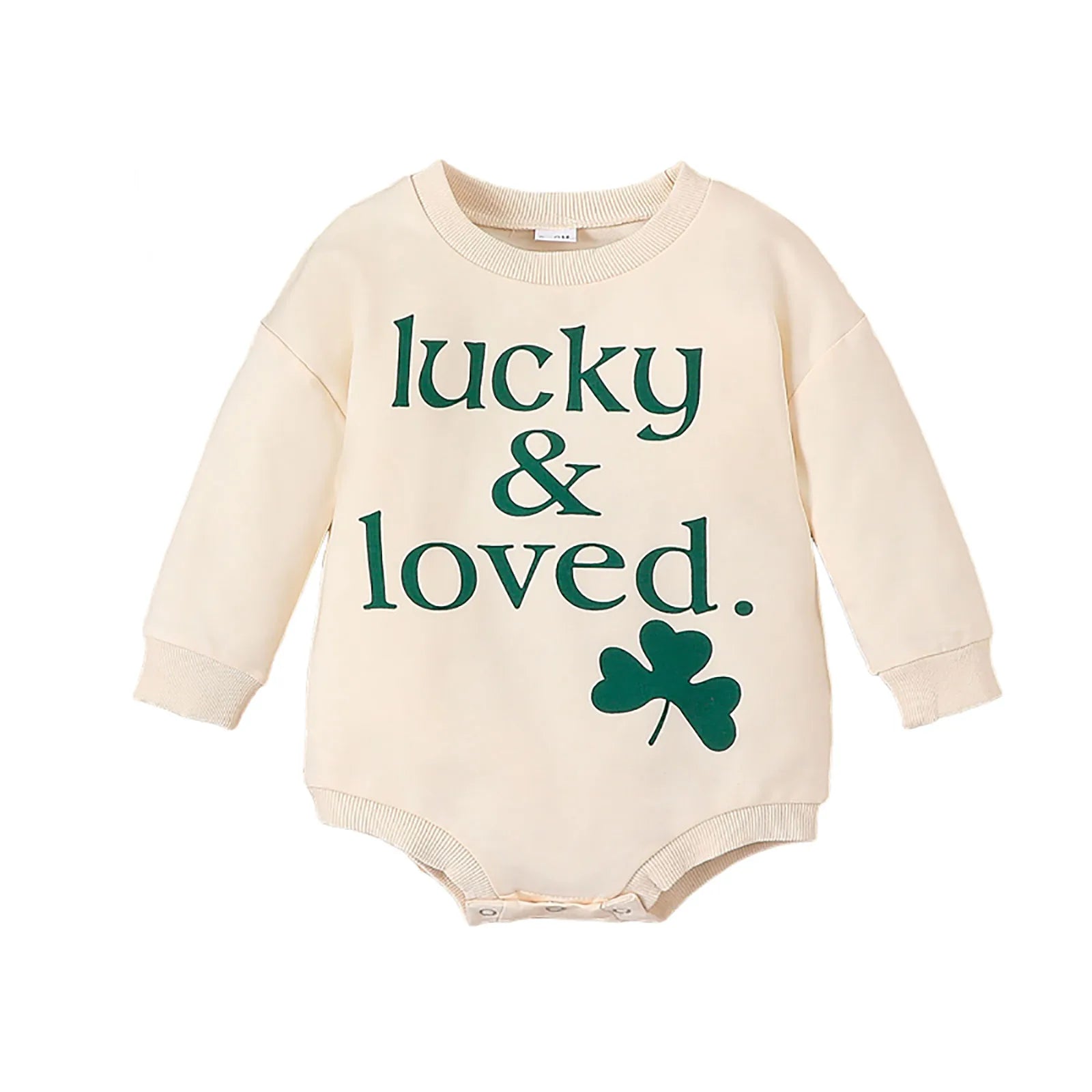LuckyLeaf™ Infant Baby Jumpsuit – Cute Four Leaf Clover & Letter Print Romper (0-18 Months)