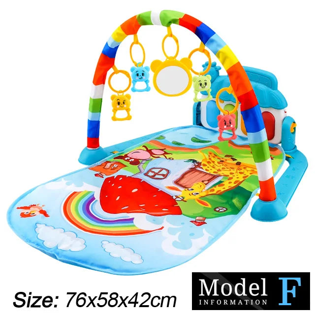 BabyJoy™ Fitness & Music Play Gym – Activity Piano Crawling Blanket for Newborns (0-36 Months)