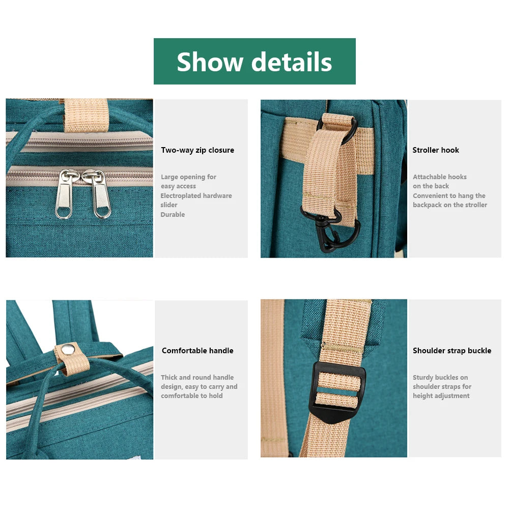 FoldEase™ Lightweight Folding Mommy Bag – Portable Large-Capacity Diaper Backpack