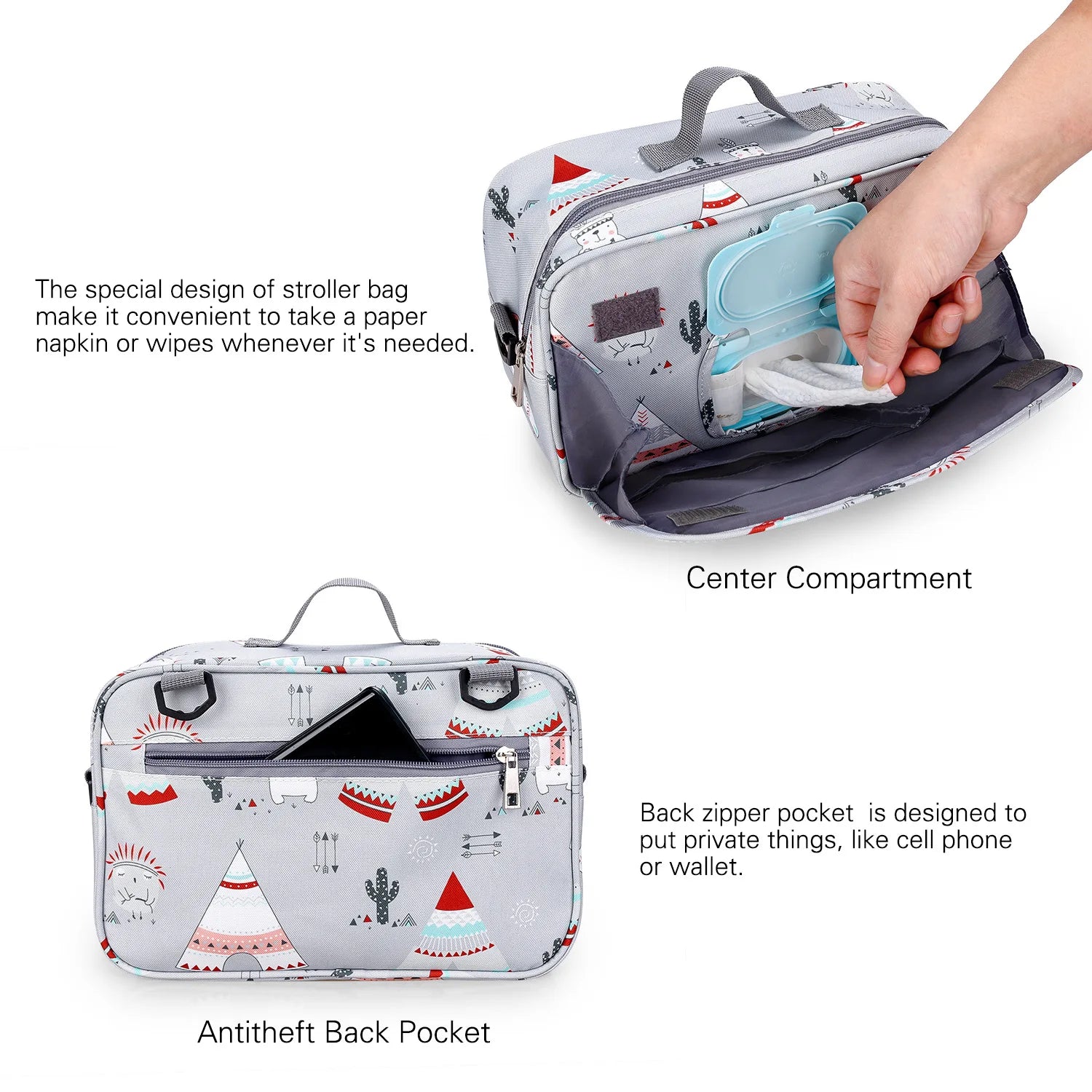 MomEase™ Wet & Dry Baby Bag – Waterproof Maternity Diaper Bag with Double Handles