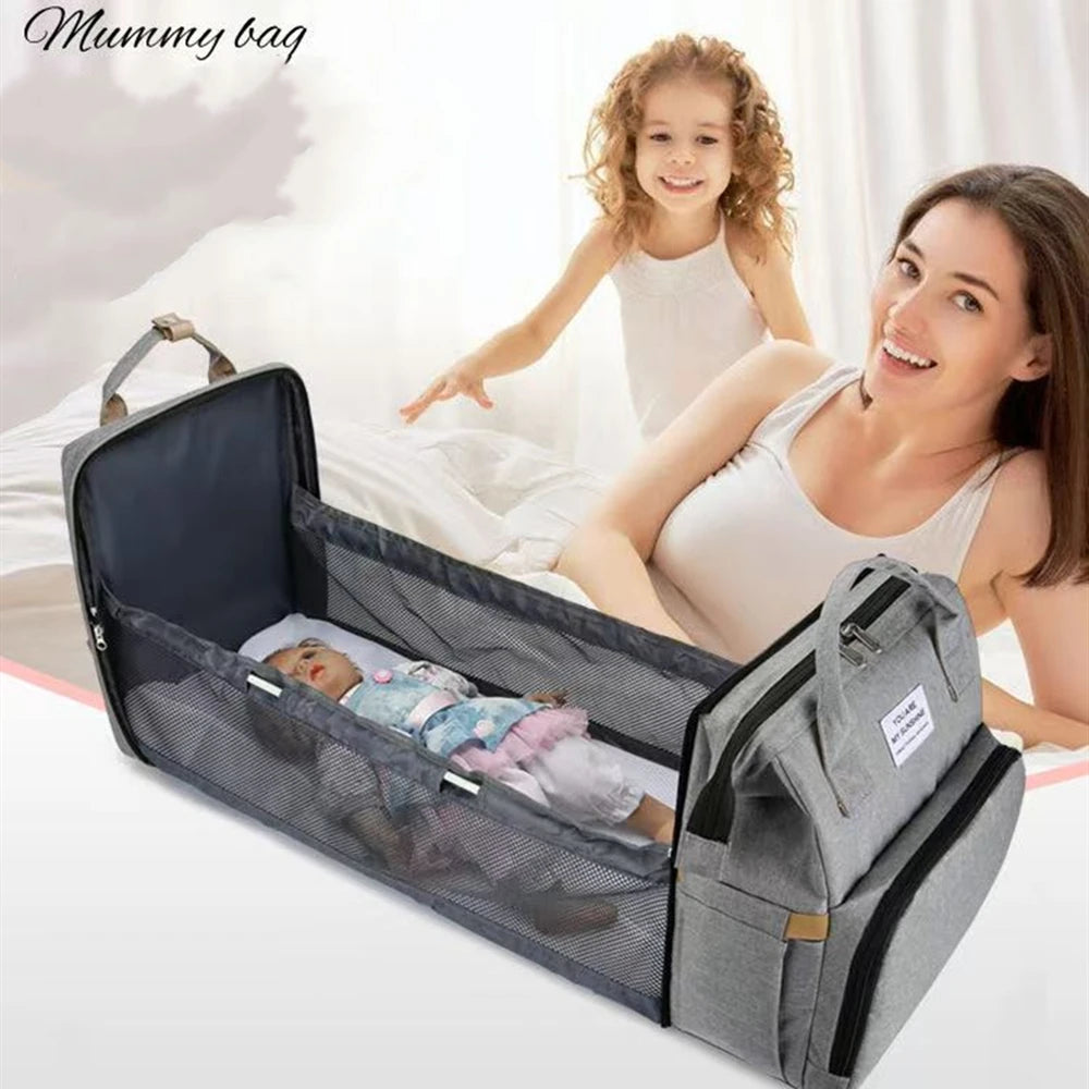 FoldEase™ Lightweight Folding Mommy Bag – Portable Large-Capacity Diaper Backpack