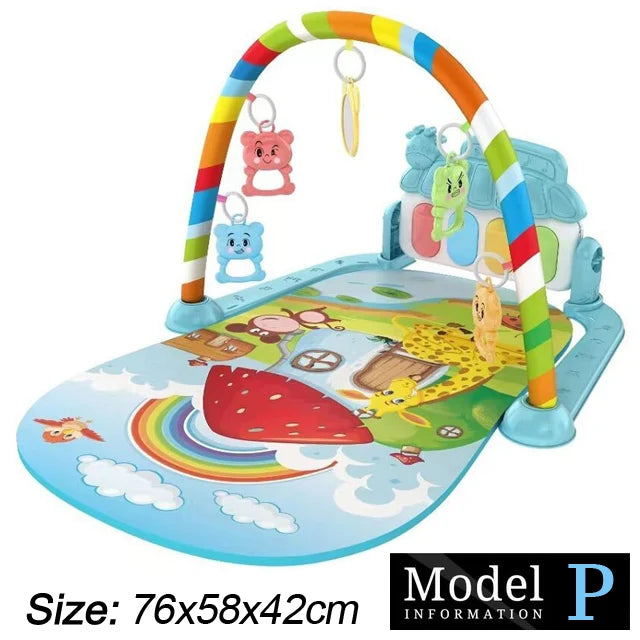 BabyJoy™ Fitness & Music Play Gym – Activity Piano Crawling Blanket for Newborns (0-36 Months)