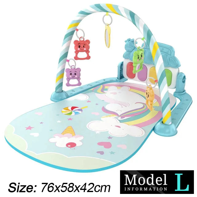 BabyJoy™ Fitness & Music Play Gym – Activity Piano Crawling Blanket for Newborns (0-36 Months)