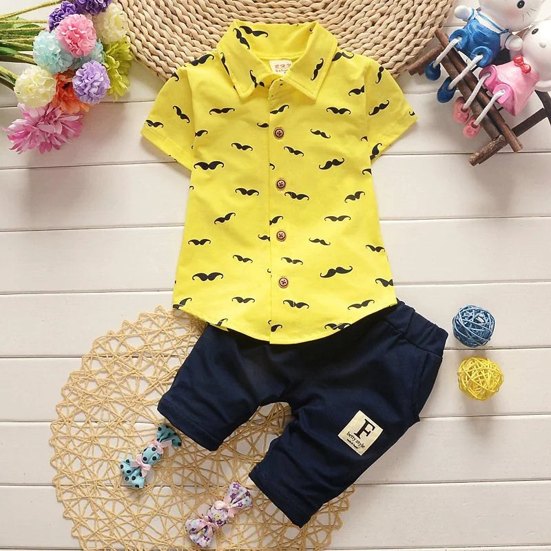 Sunny Day Style – Baby Boy Summer Shirt & Shorts Set (1–2 Years)