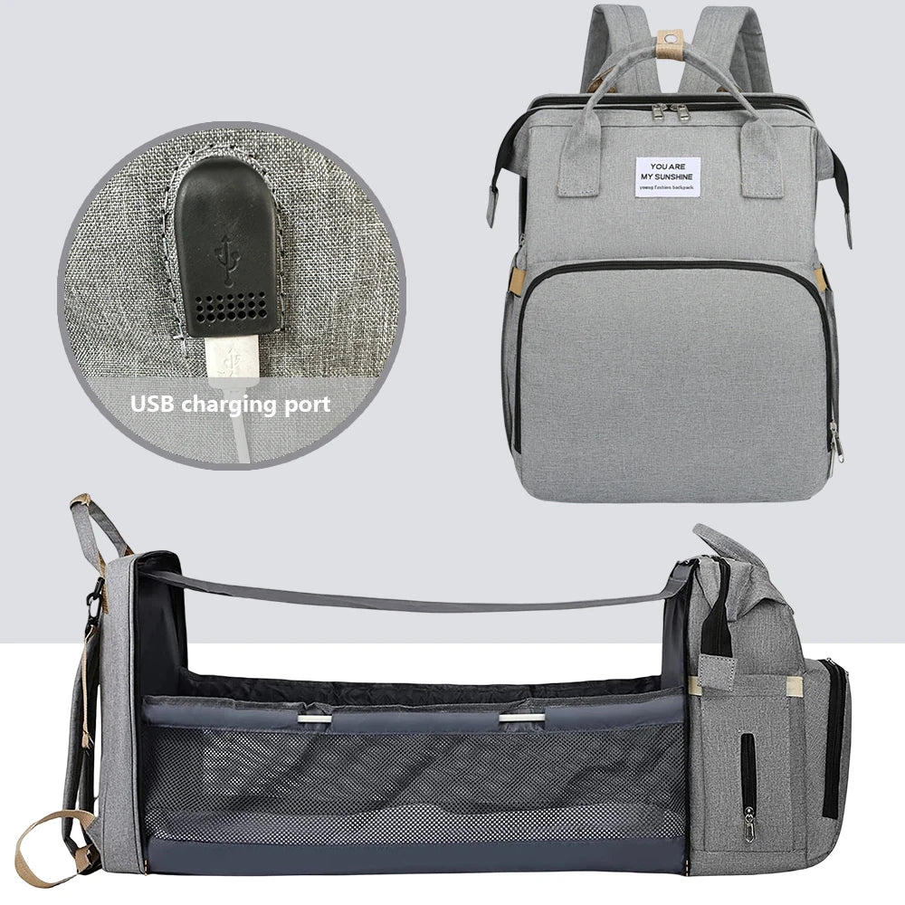FoldEase™ Lightweight Folding Mommy Bag – Portable Large-Capacity Diaper Backpack