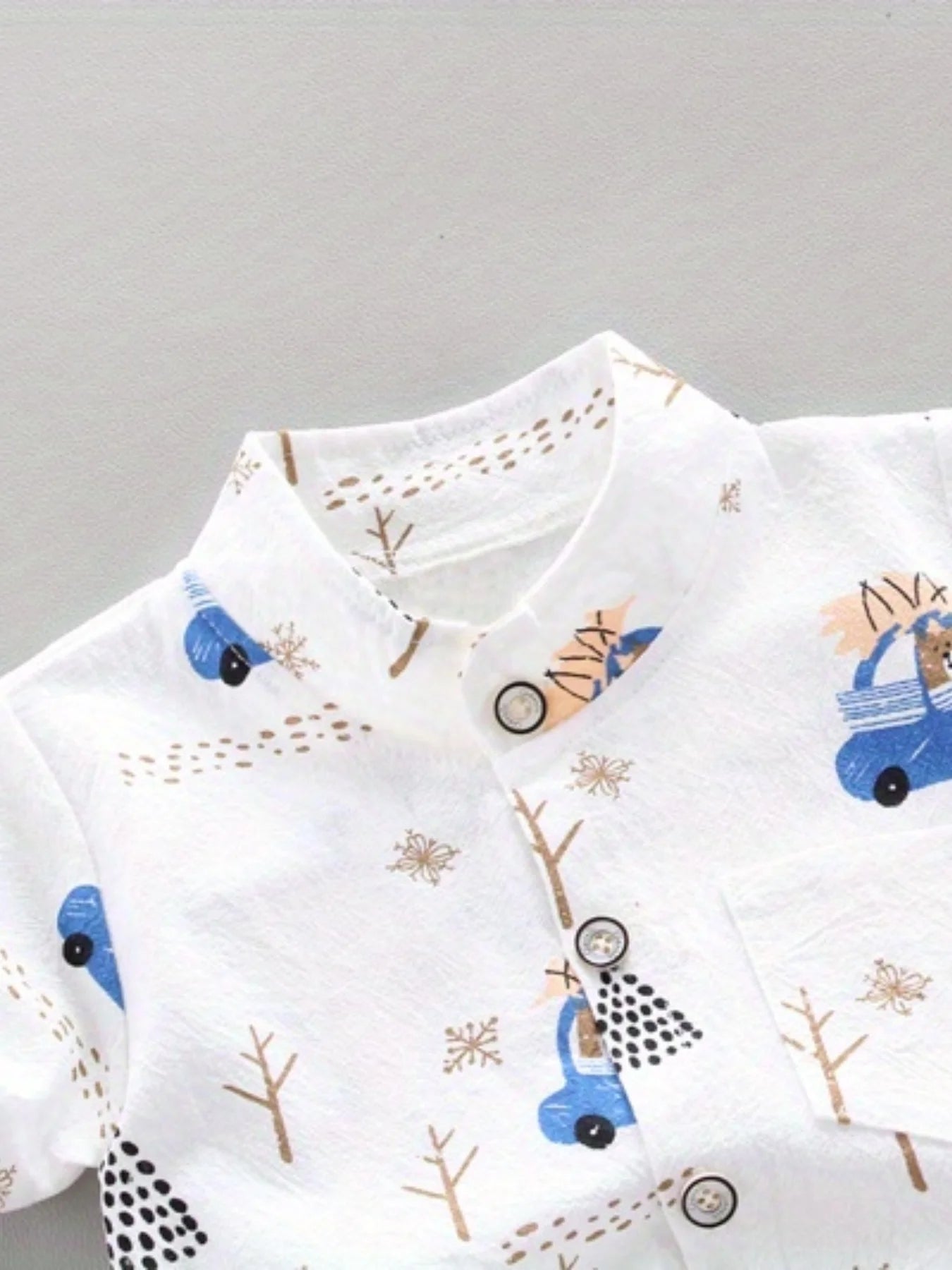 BearDrive™ Infant & Toddler Summer Set – Short Sleeve Shirt & Shorts with Bear Print (Newborn- 3 years) 