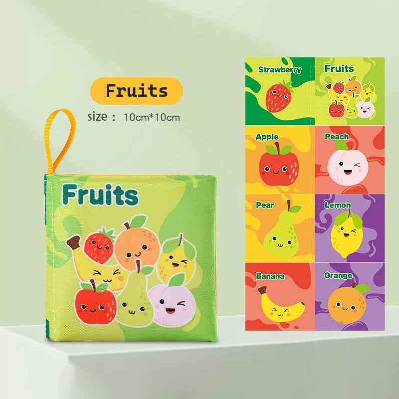 MiniMinds™ Baby Infant Soft Book – Montessori-Inspired Educational Rattle Cloth Book