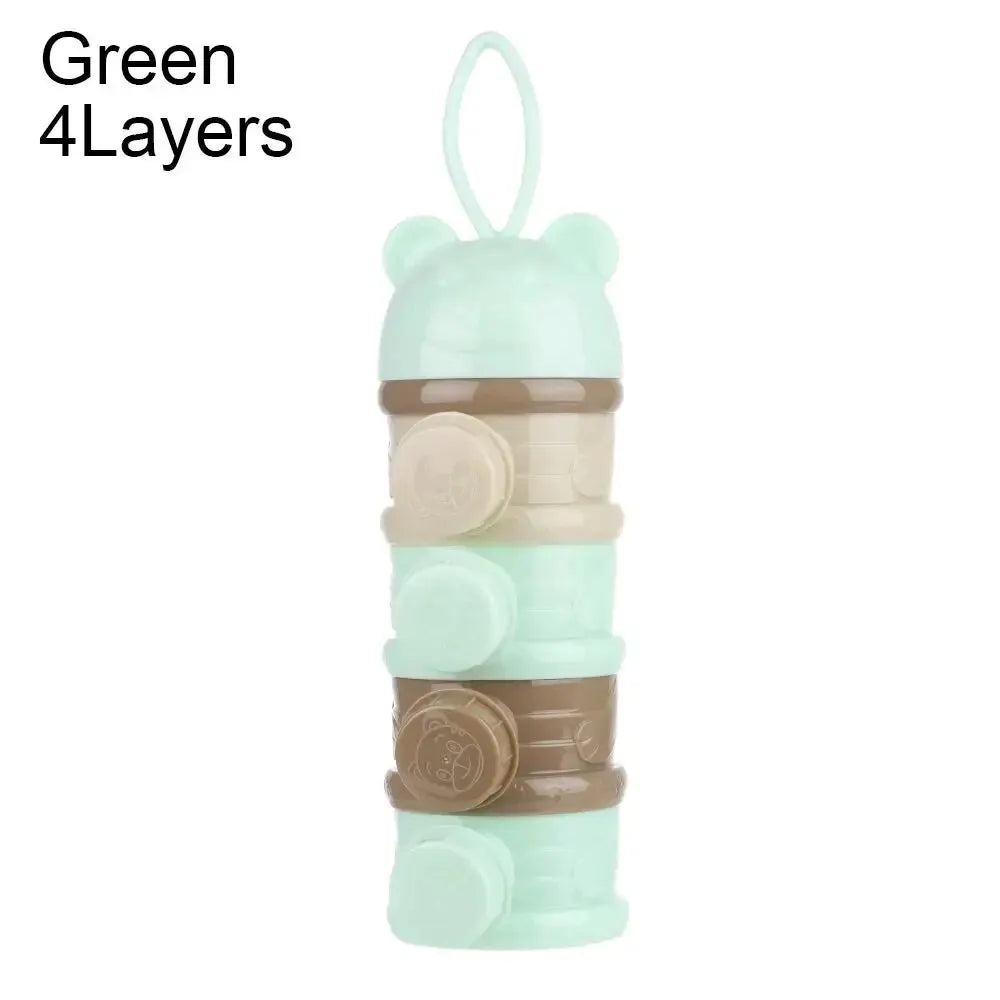 Portable 4 Layer Baby Formula &amp; Snack Container – Spill-Proof, Multi-Purpose Food Organizer